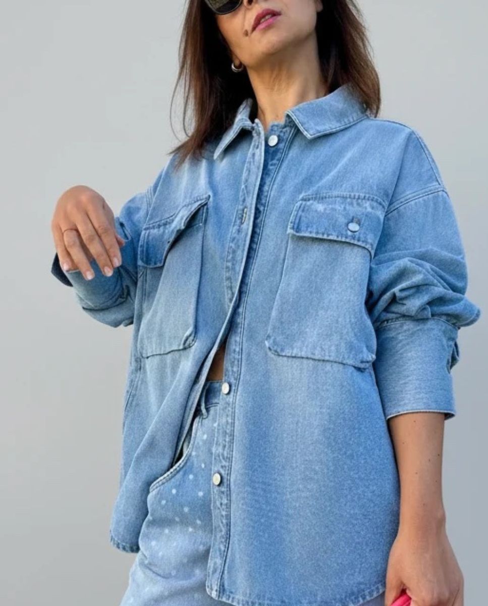Overshirt Denim 100% Algodão (Unisexo)