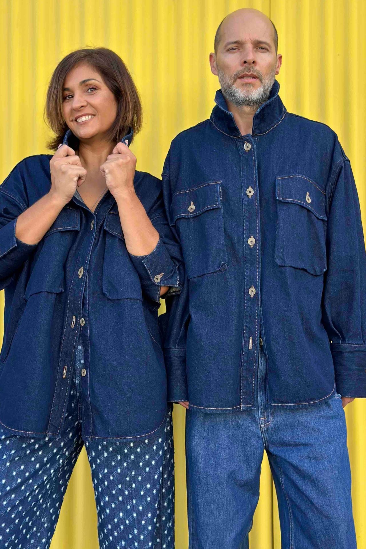 DENIM OVERSHIRT 100% ALGODÃO