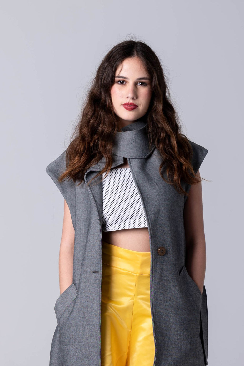 Oversized Vest with Belt