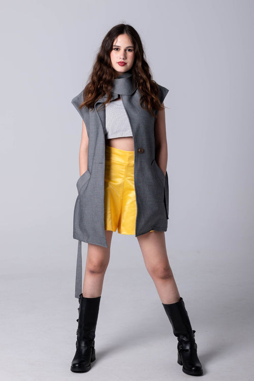Oversized Vest with Belt