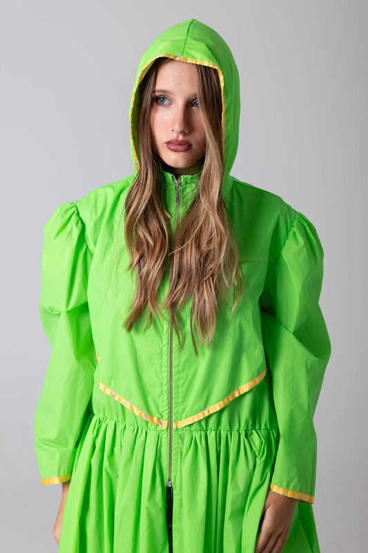 Parka Oversized com Capuz Verde