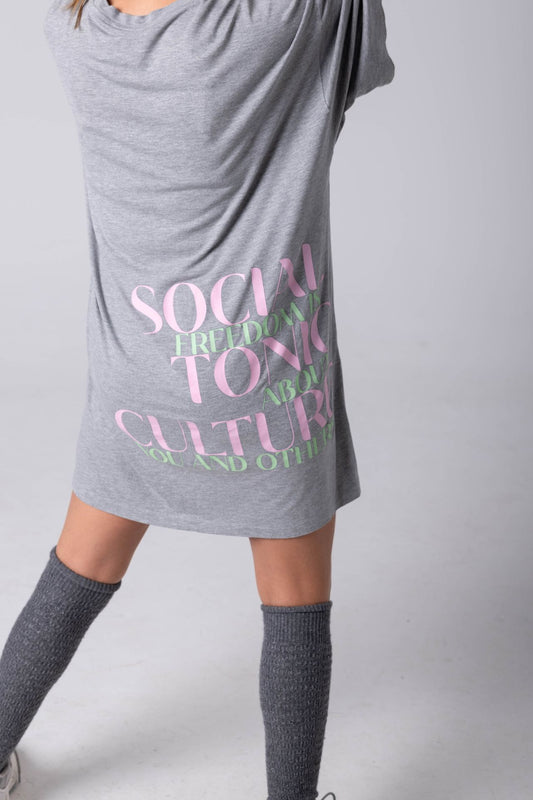 T-shirt Oversized Estampada em Malha de Bambu