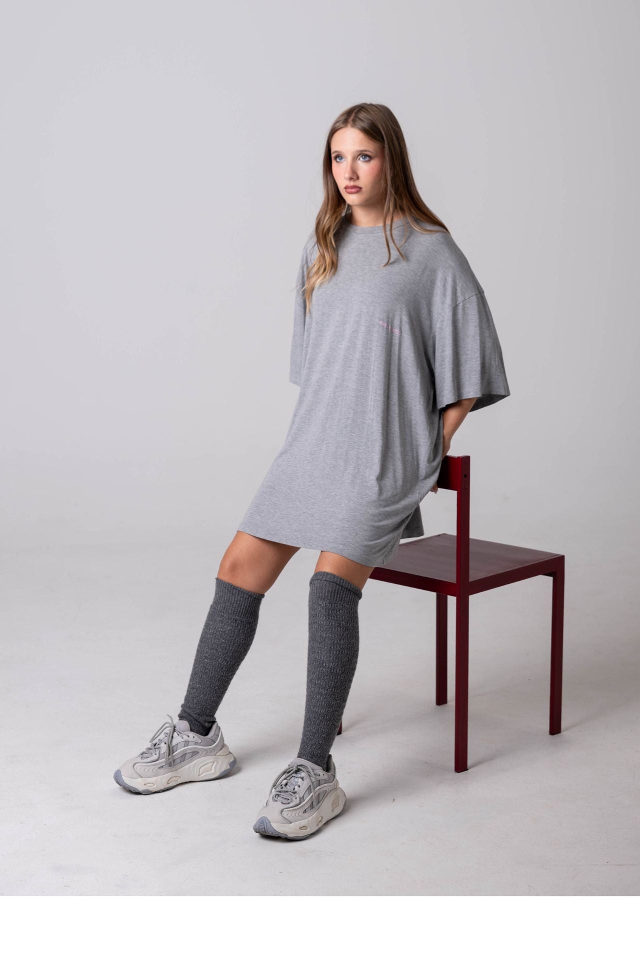 Bamboo knit oversized printed t-shirt