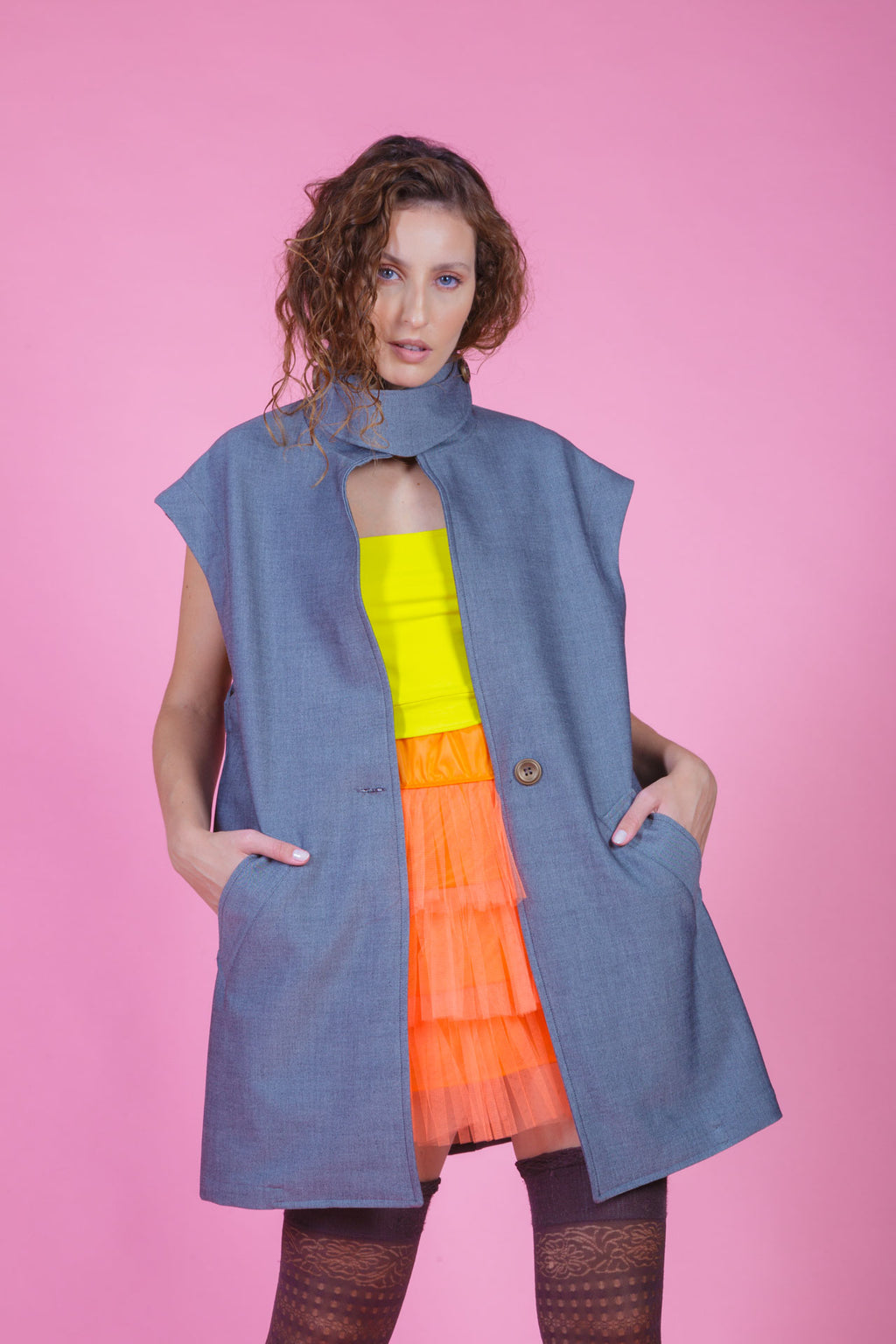 Oversized Vest with Belt