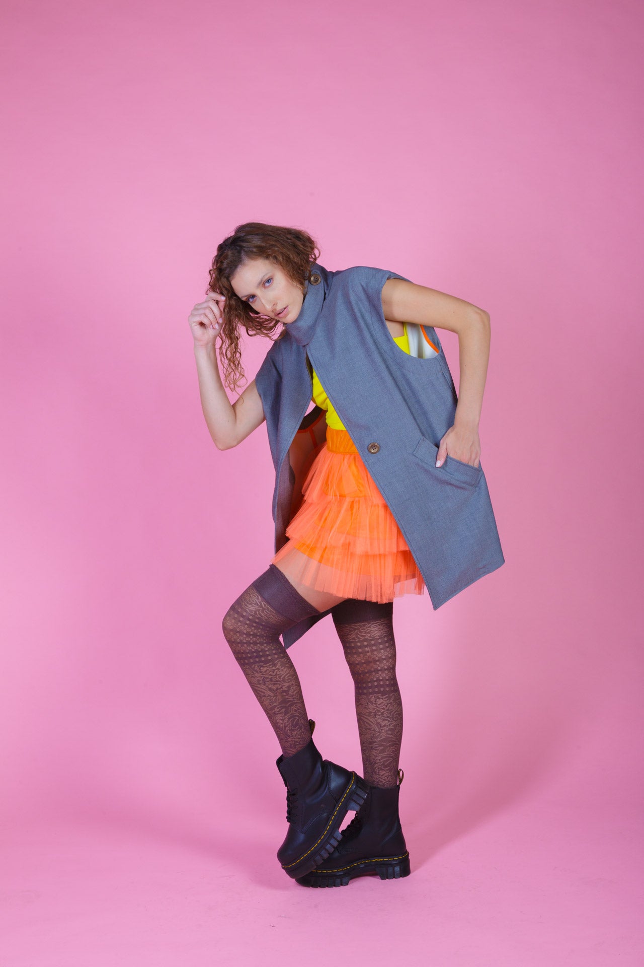 Oversized Vest with Belt