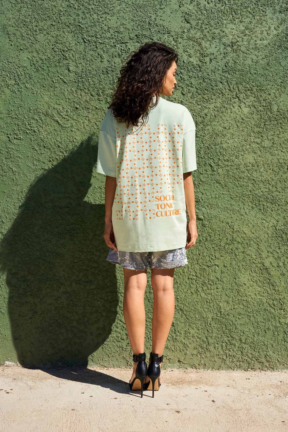 Printed oversized cotton t-shirt