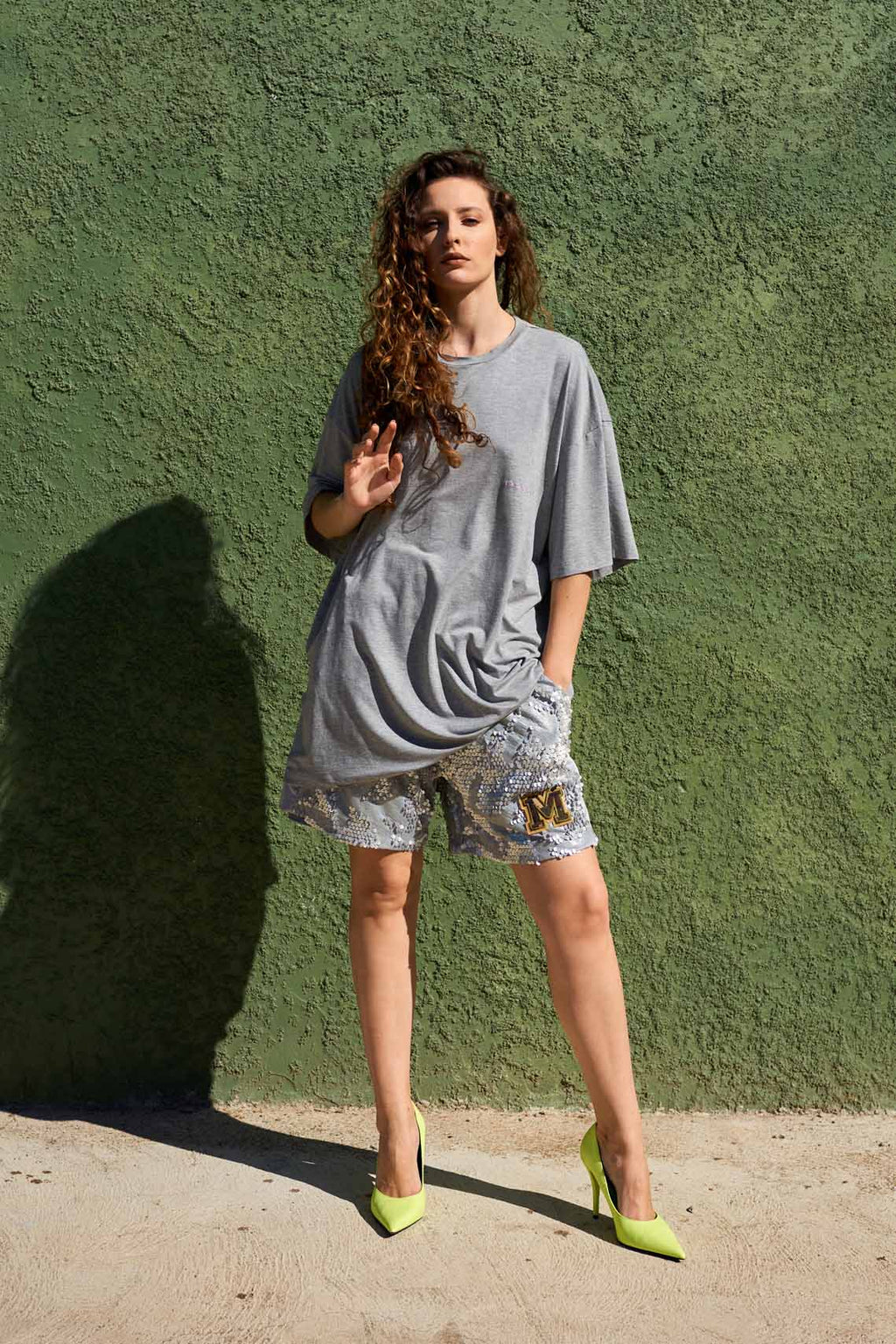 T-shirt Oversized Estampada em Malha de Bambu