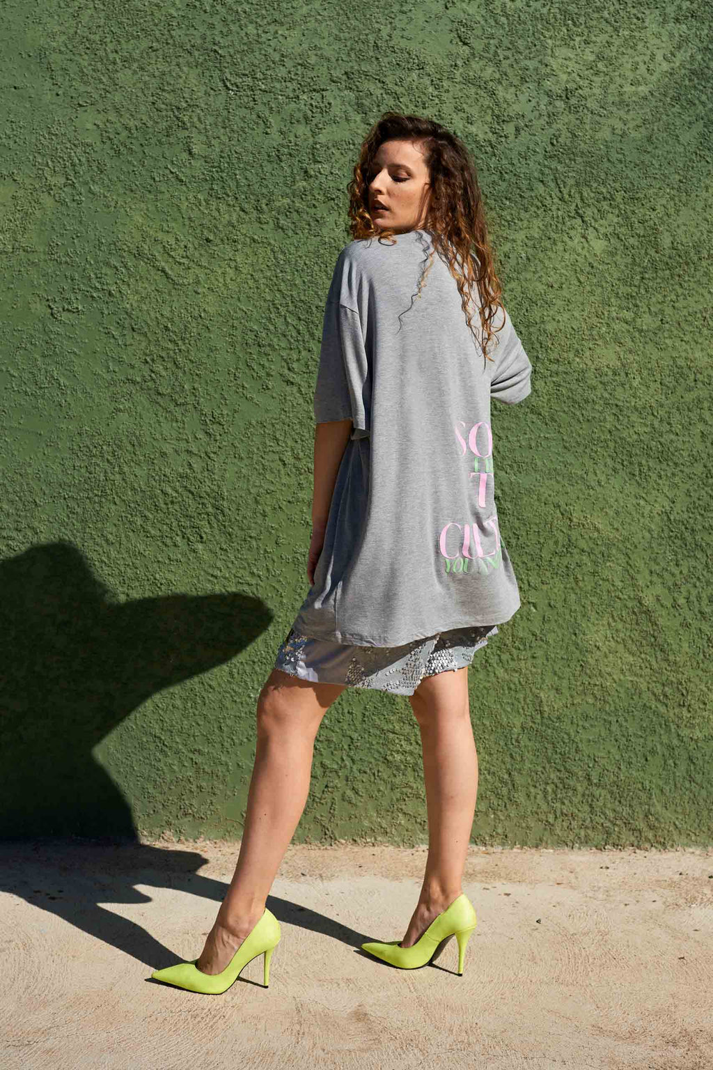 T-shirt Oversized Estampada em Malha de Bambu