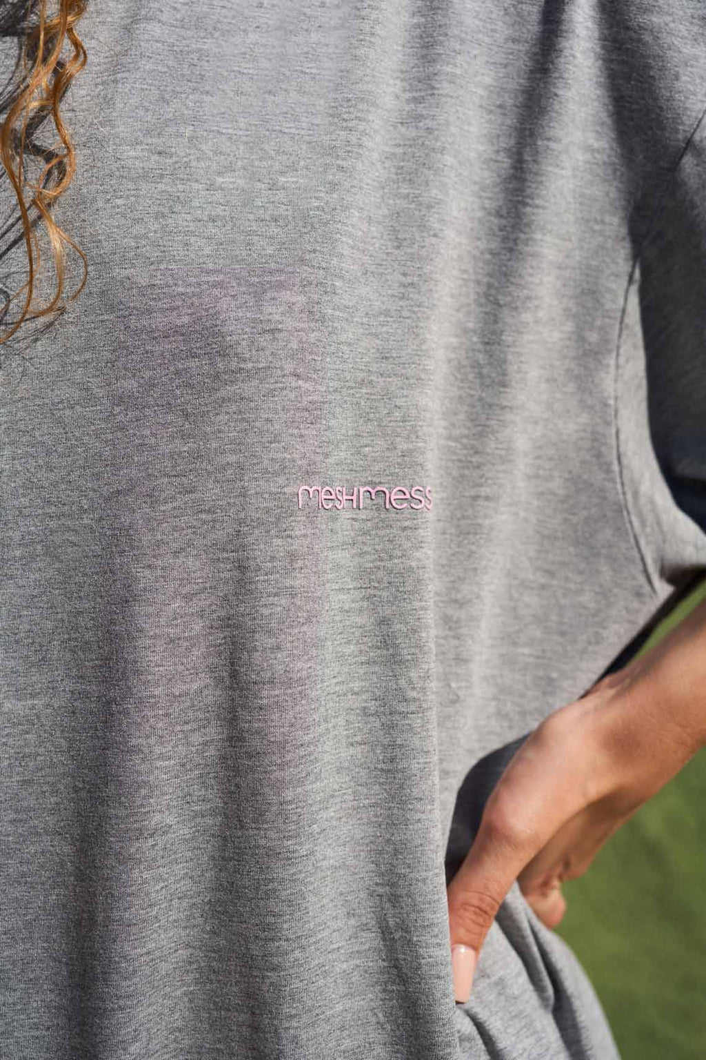 T-shirt Oversized Estampada em Malha de Bambu